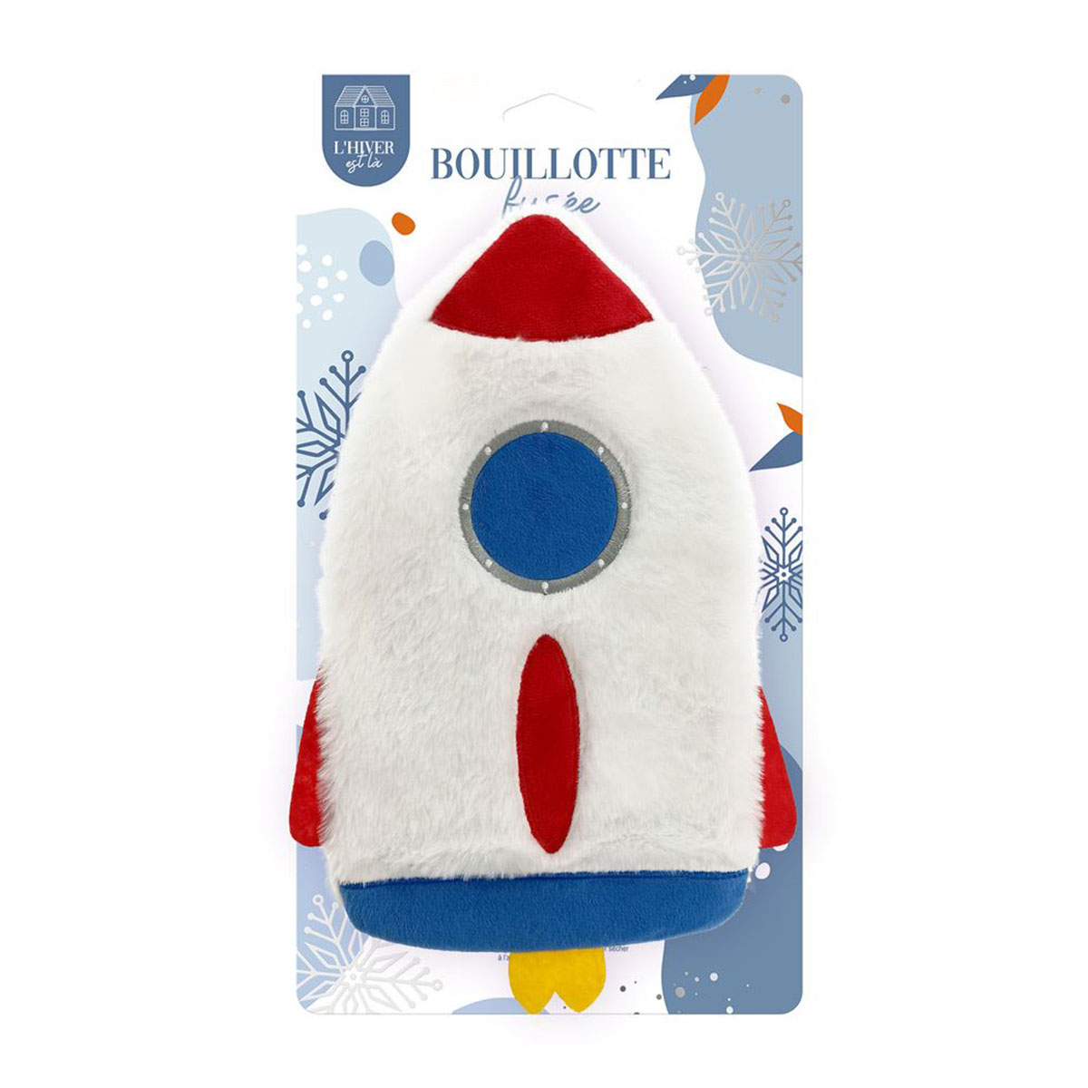 Bouillotte pour enfant fuse en fourrure blanche  27 x 16 cm