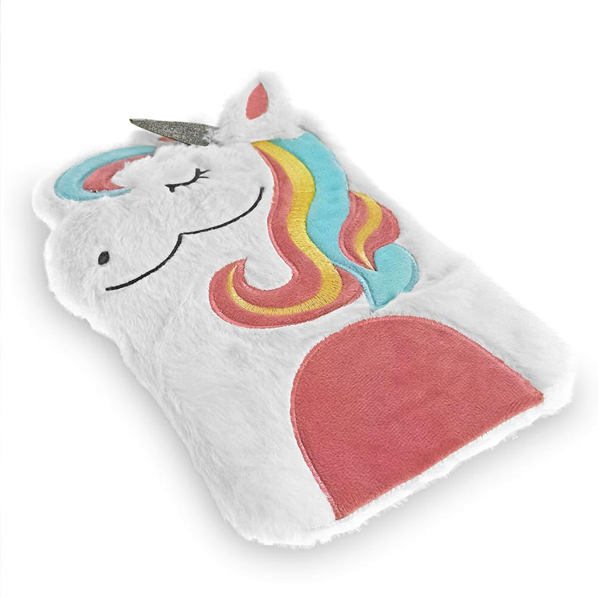 Bouillotte pour enfant licorne en fourrure douce  27 x 16 cm