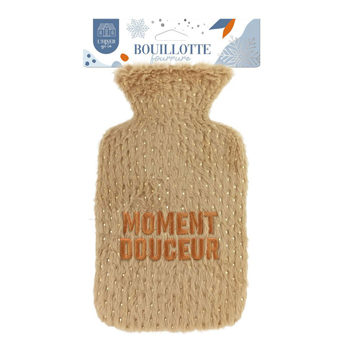 Bouillotte traditionnelle en fourrure  Moment Douceur  Beige
