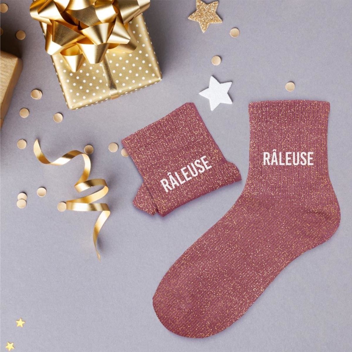 Paire de Chaussettes Pailletes Pourpre Rleuse