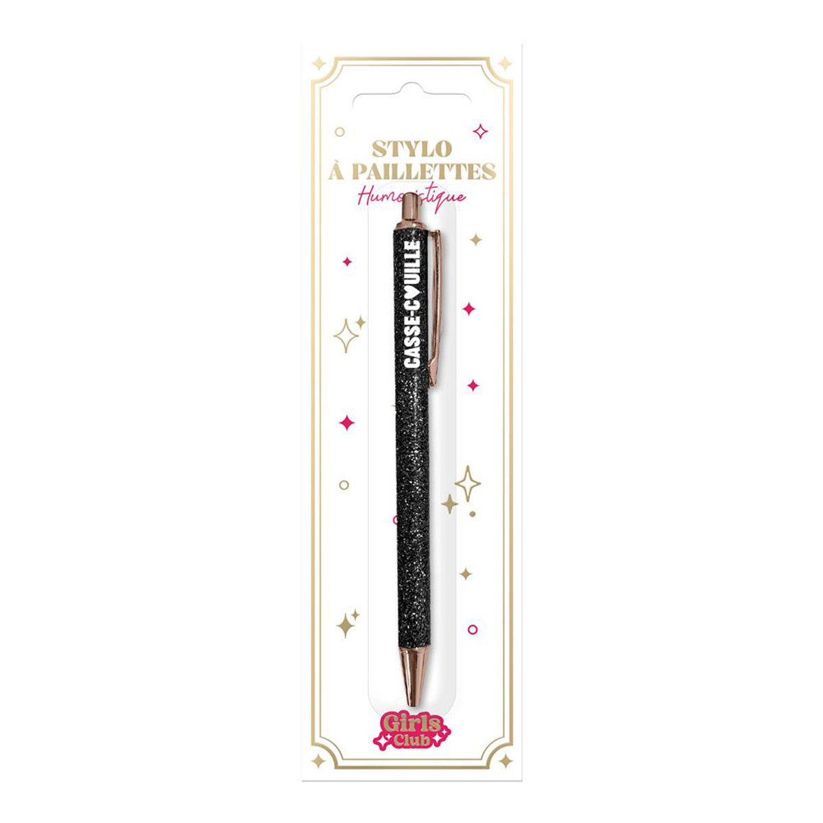 Stylo � paillettes noir Casse-couille
