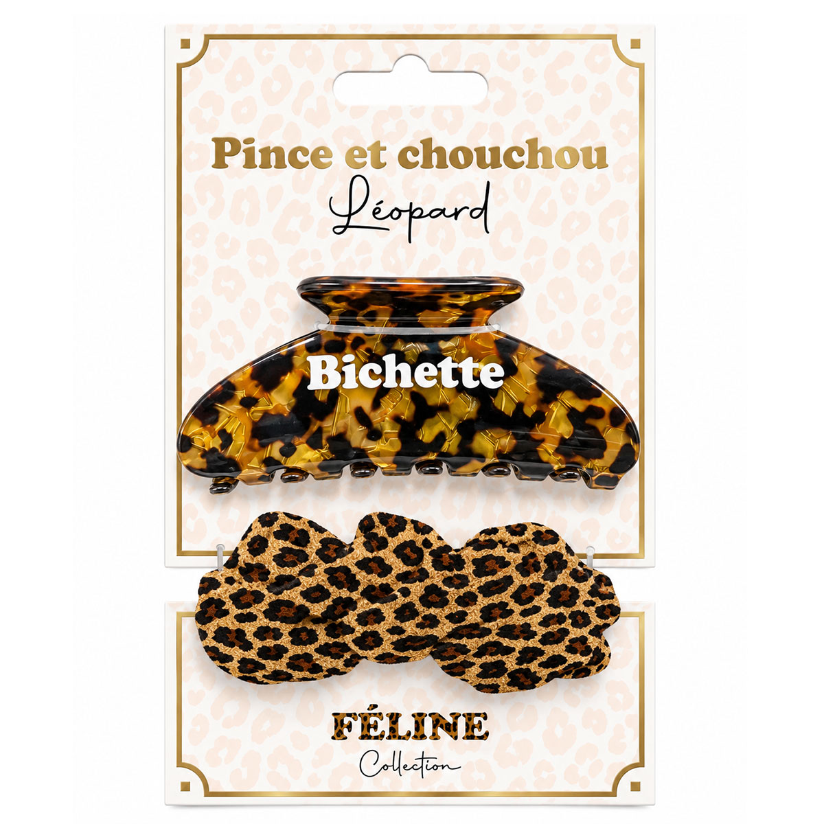 Pince � cheveux et chouchou l�opard Bichette