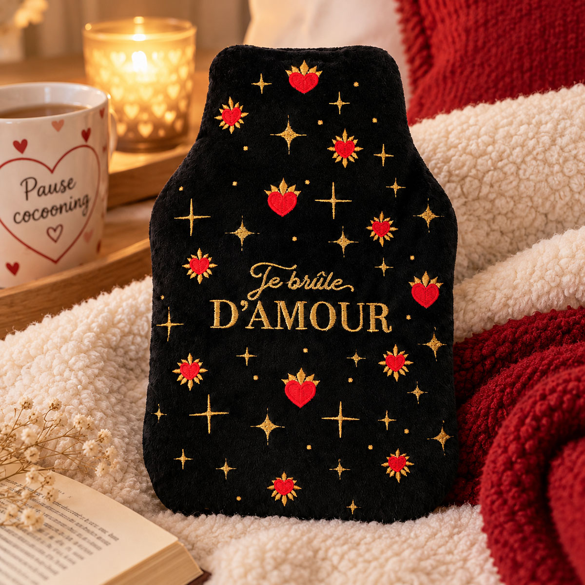 Bouillotte noyaux de cerises Je br�le d�amour