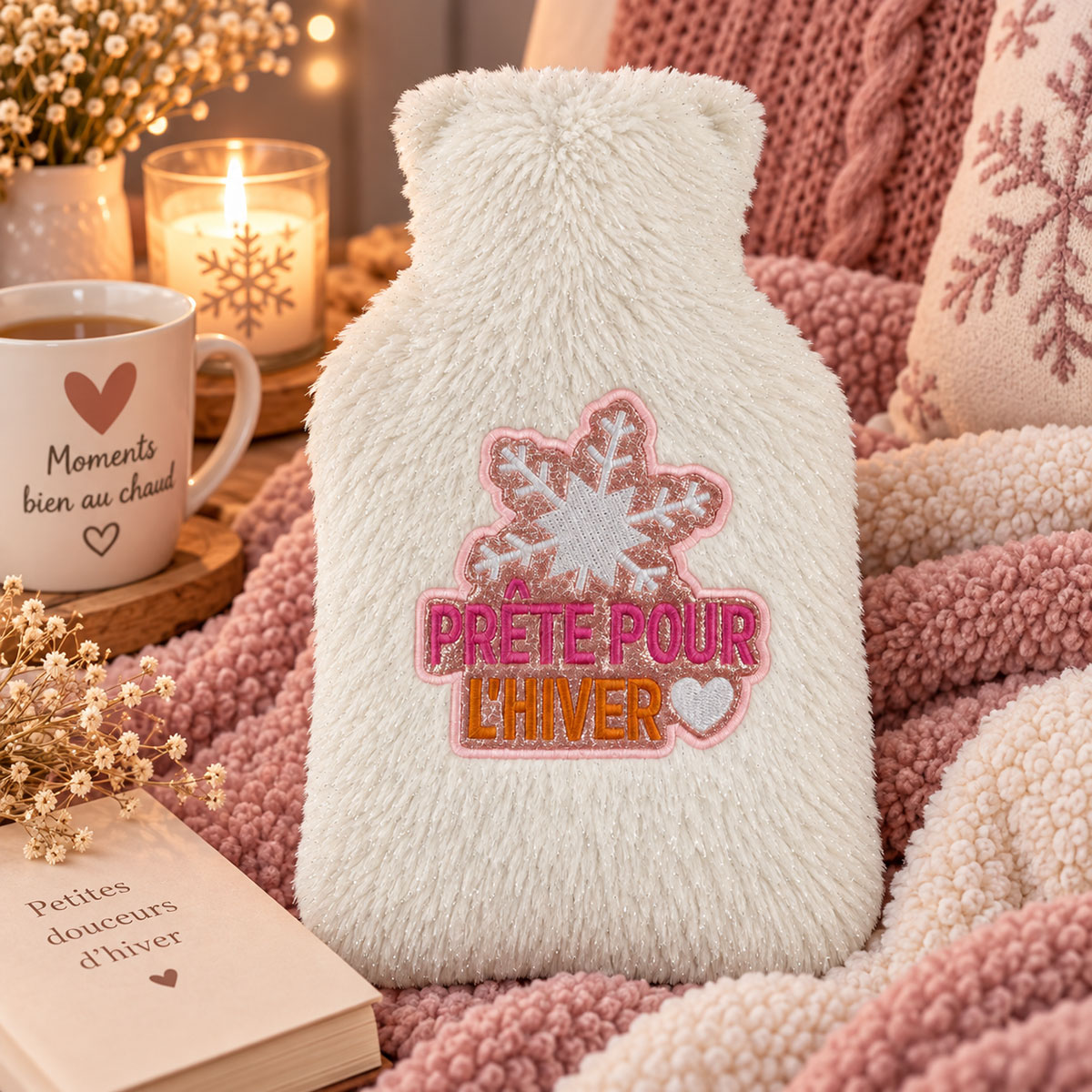 Bouillotte � eau peluche pr�te pour l�hiver �crue 27 cm