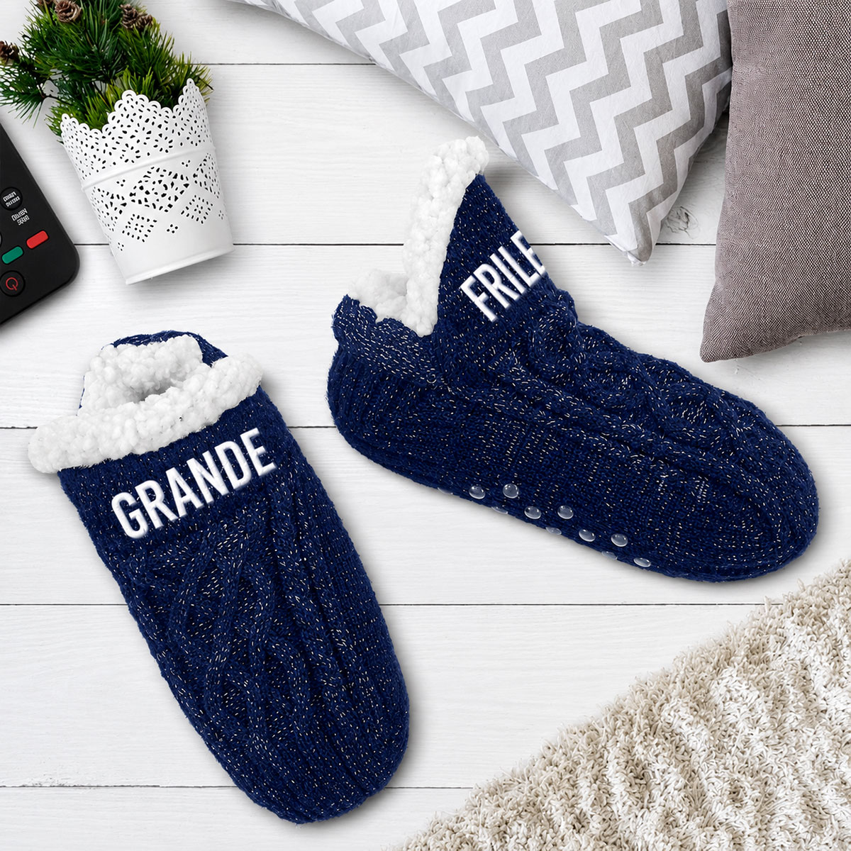 Chaussettes courtes d'int�rieur � paillettes Mamie d'amour