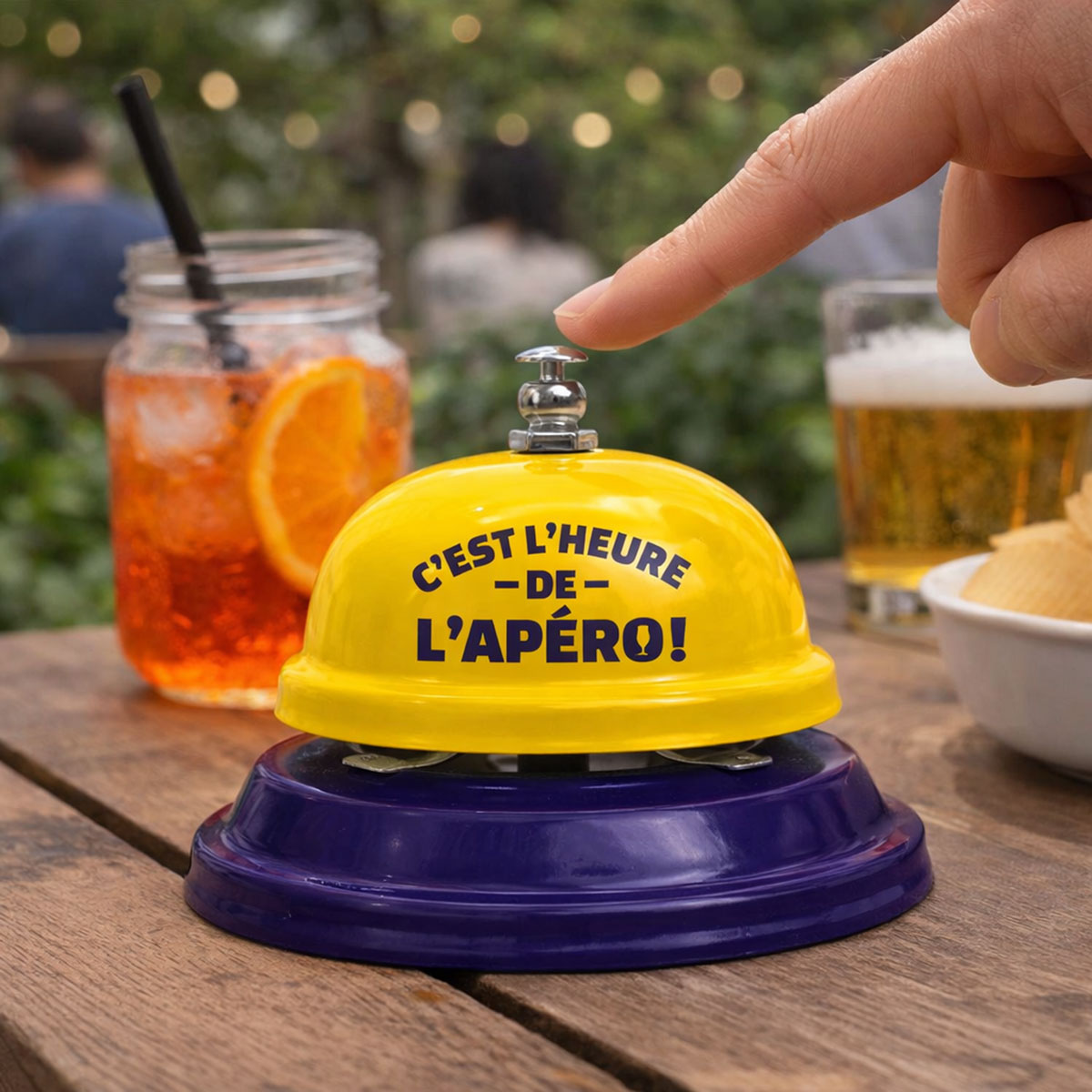 Cloche de table humoristique � C�est l�heure de l�ap�ro ! � 