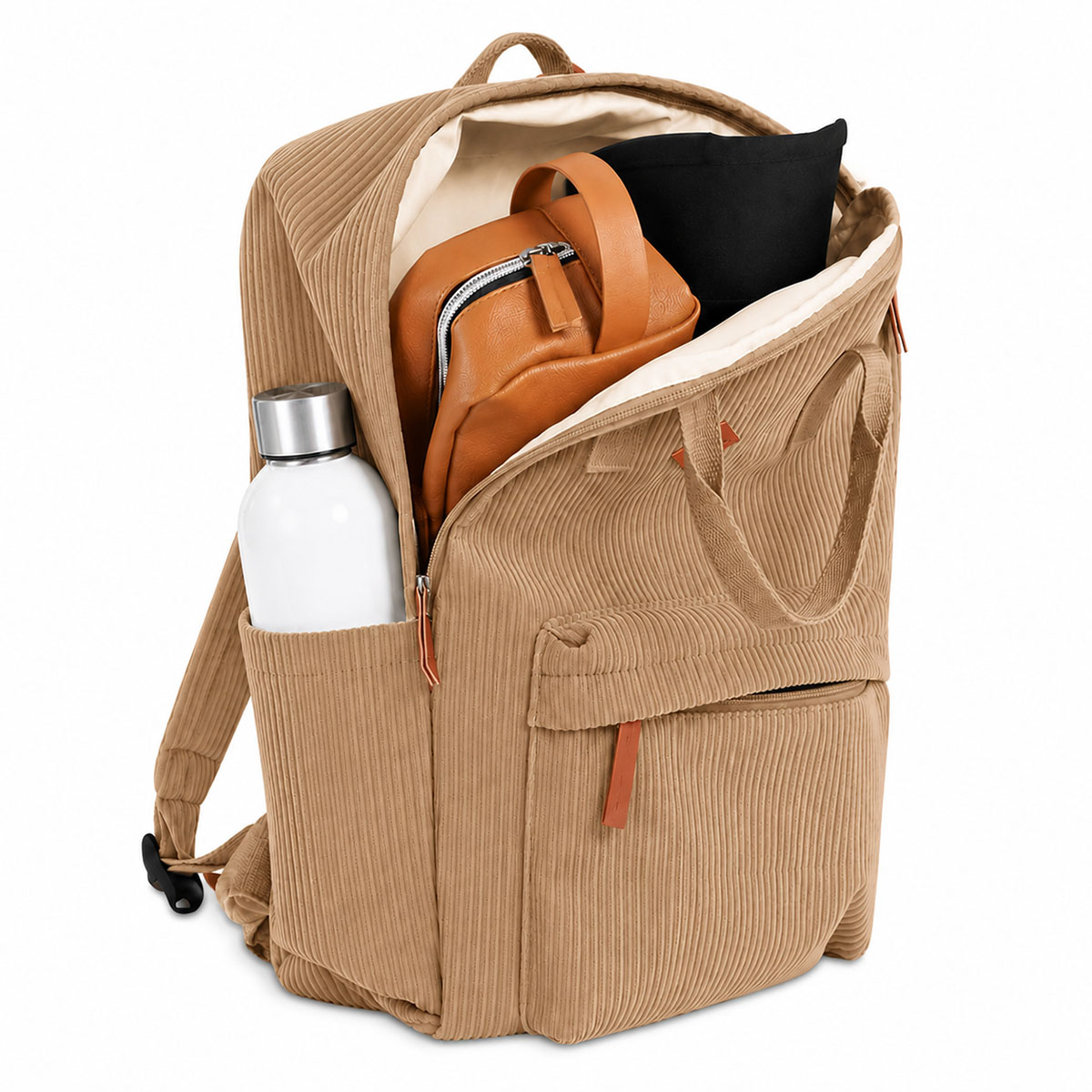 Sac � dos effet c�tel� beige fonc�