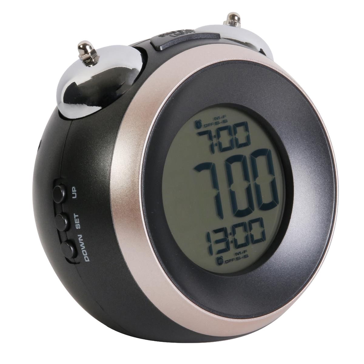Rveil numrique lumineux rond Gris