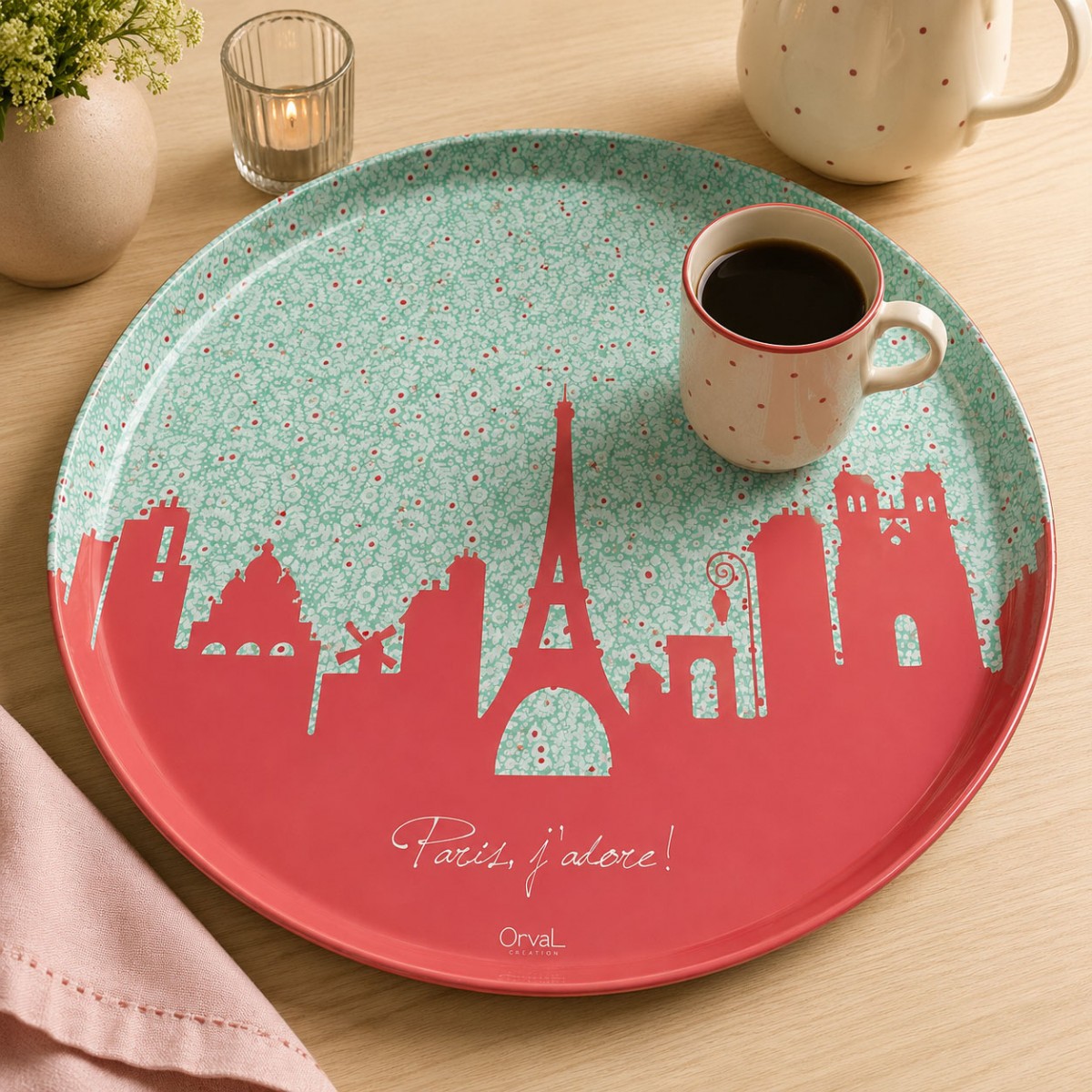 Plateau bistrot Paris j'adore 43 cm