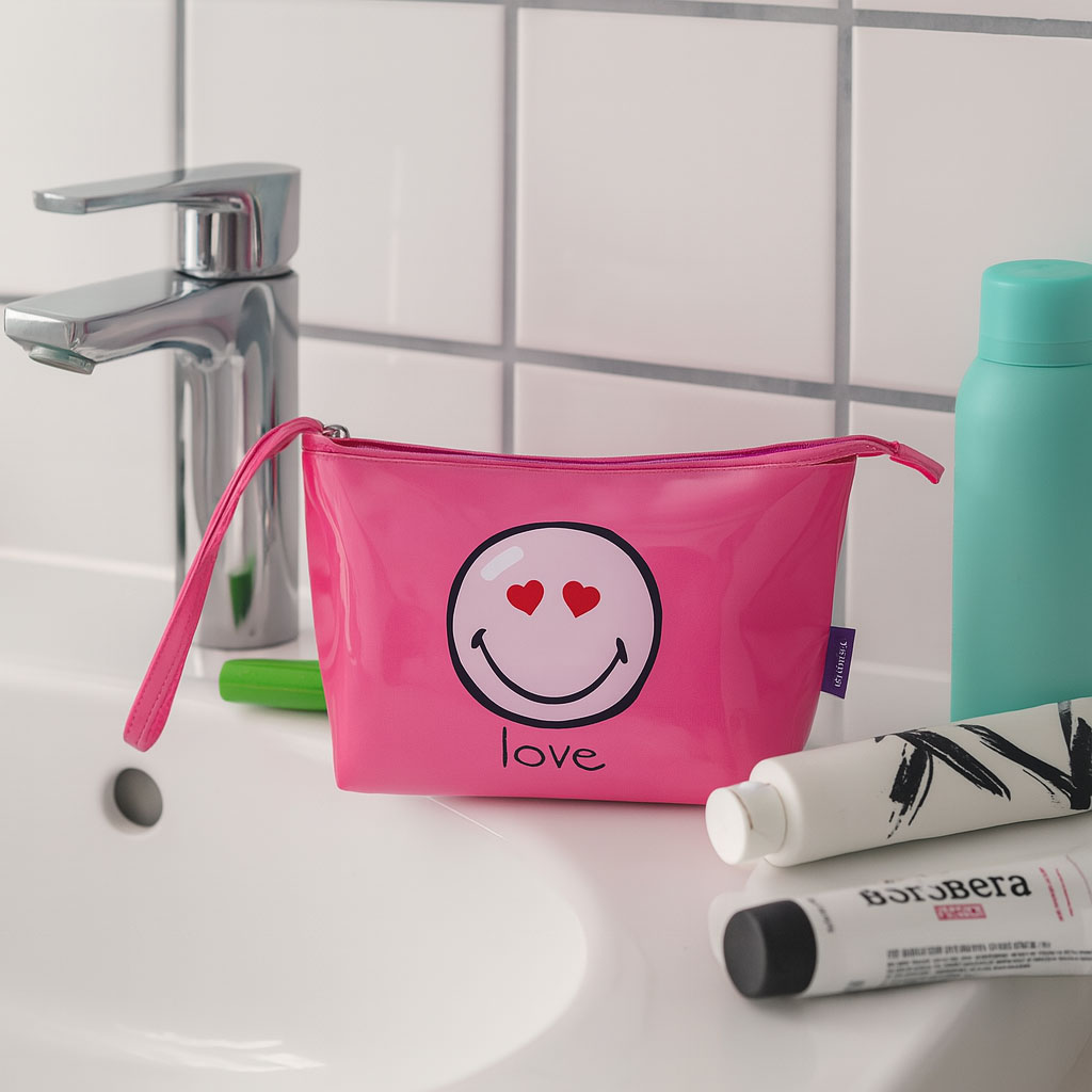 Trousse beaut vinyle Happy Colours Love