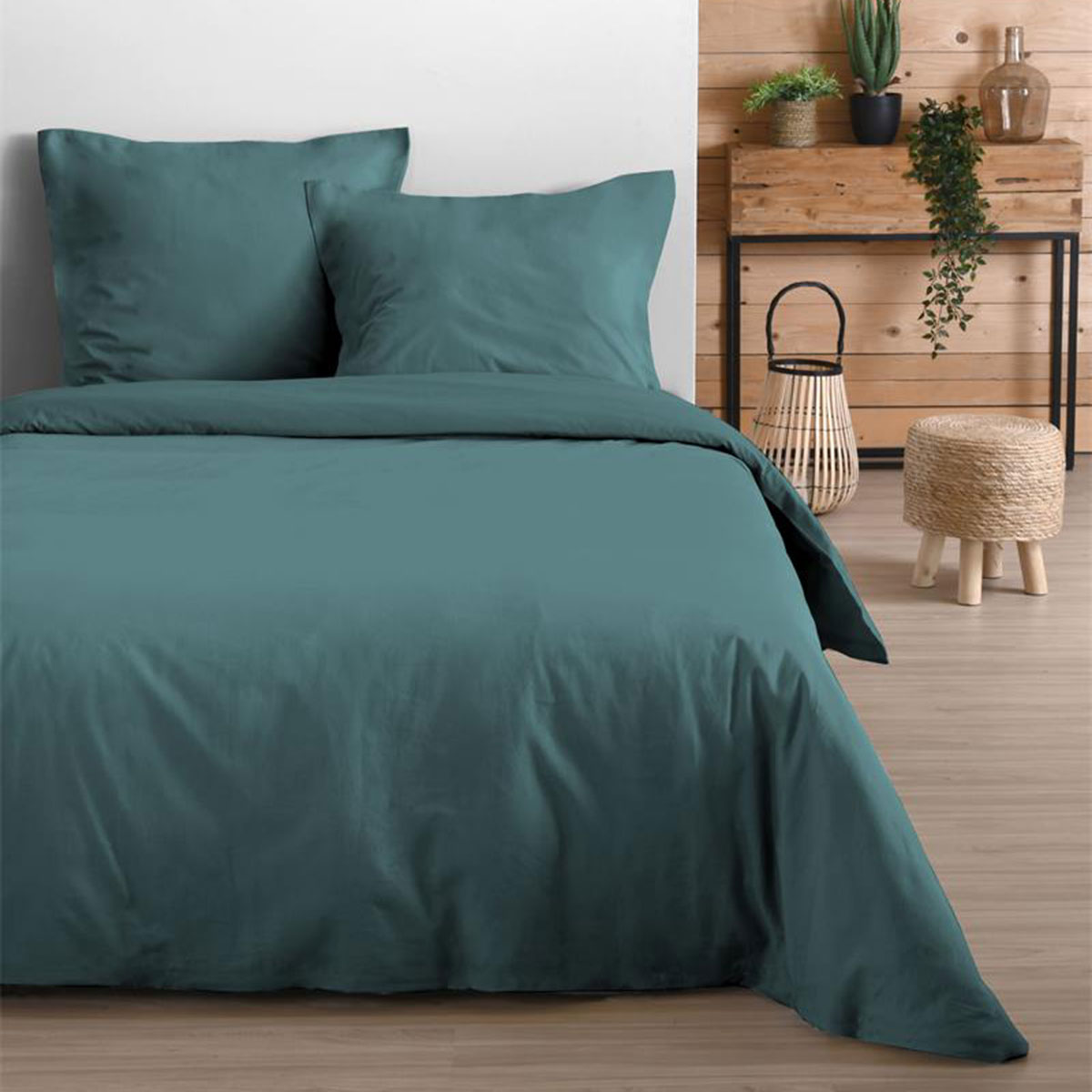 Drap housse uni 90 x 190 cm  Eucalyptus - Eden