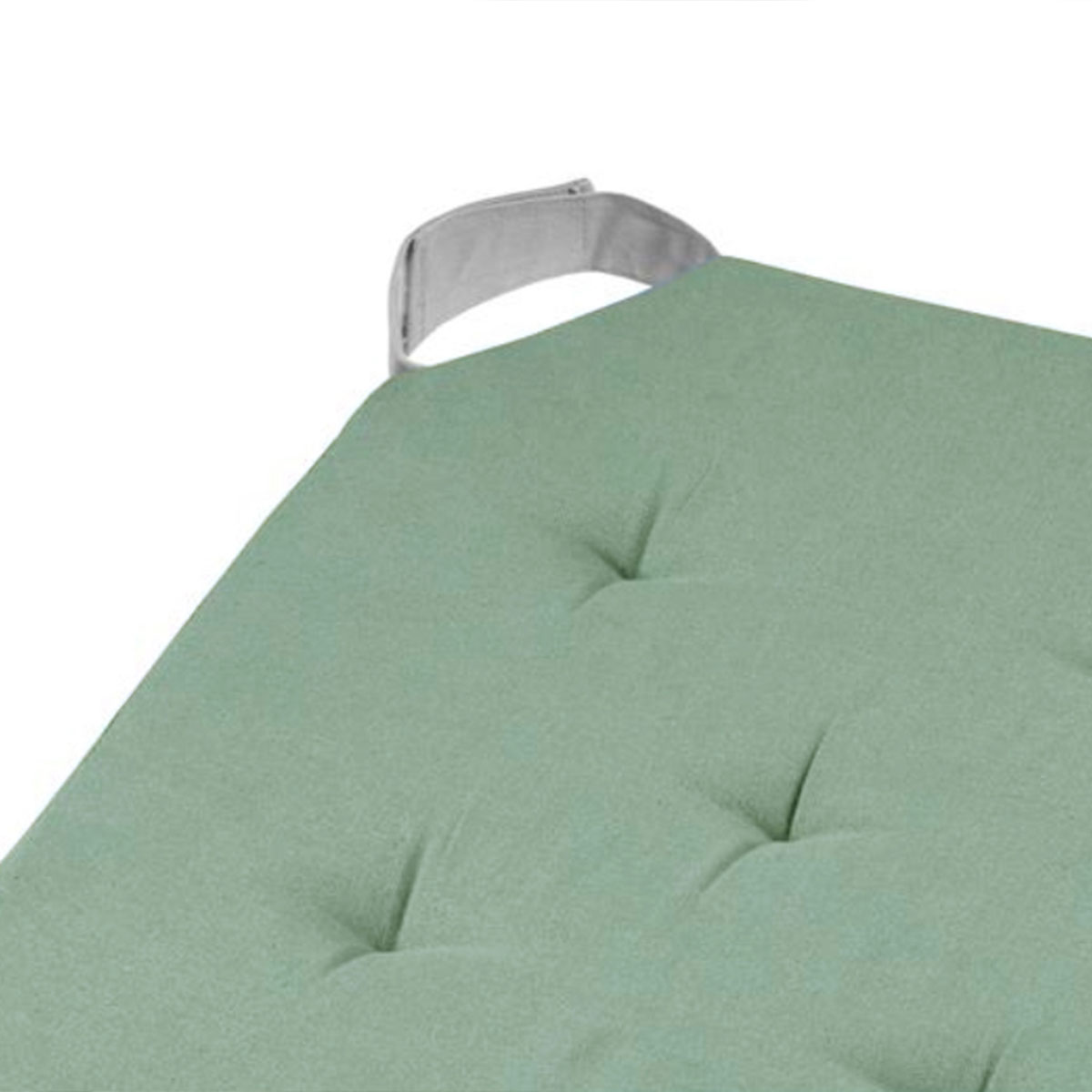 Galette de chaise rversible jade et gris en coton 38 x 38 cm