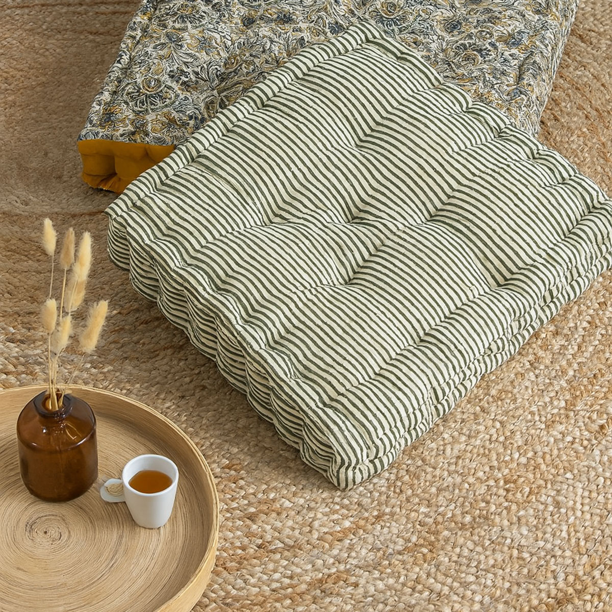 Coussin de sol Solea ray vert  40 cm