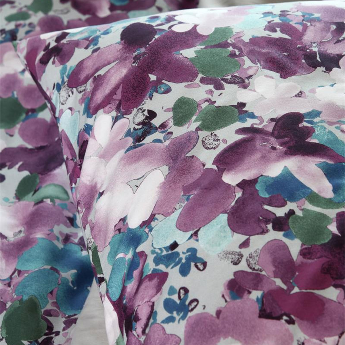 Housse de Couette Pervenche Parme en Coton Percale 240 x 220 cm