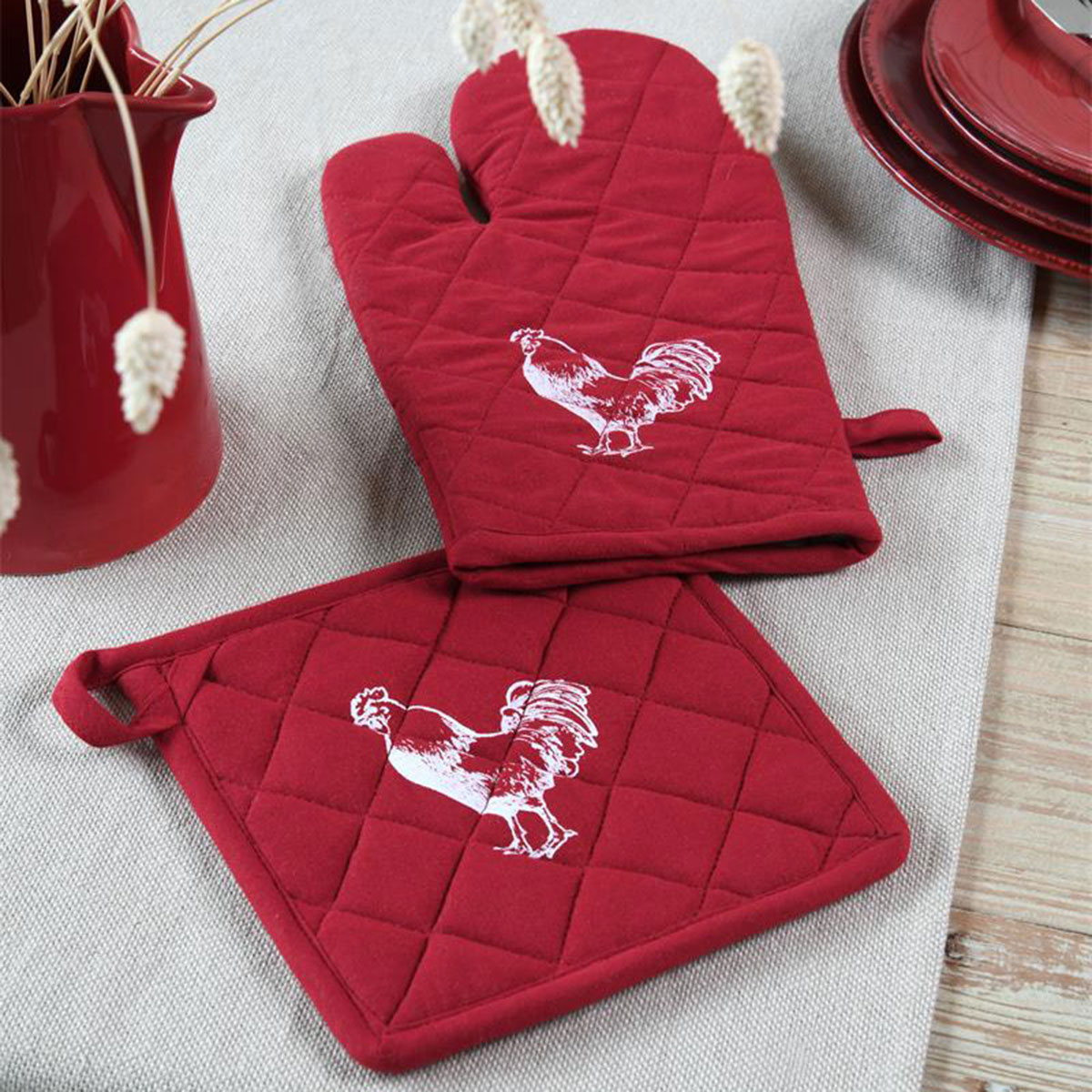 Ensemble Gant et Manique Poulette  Rouge