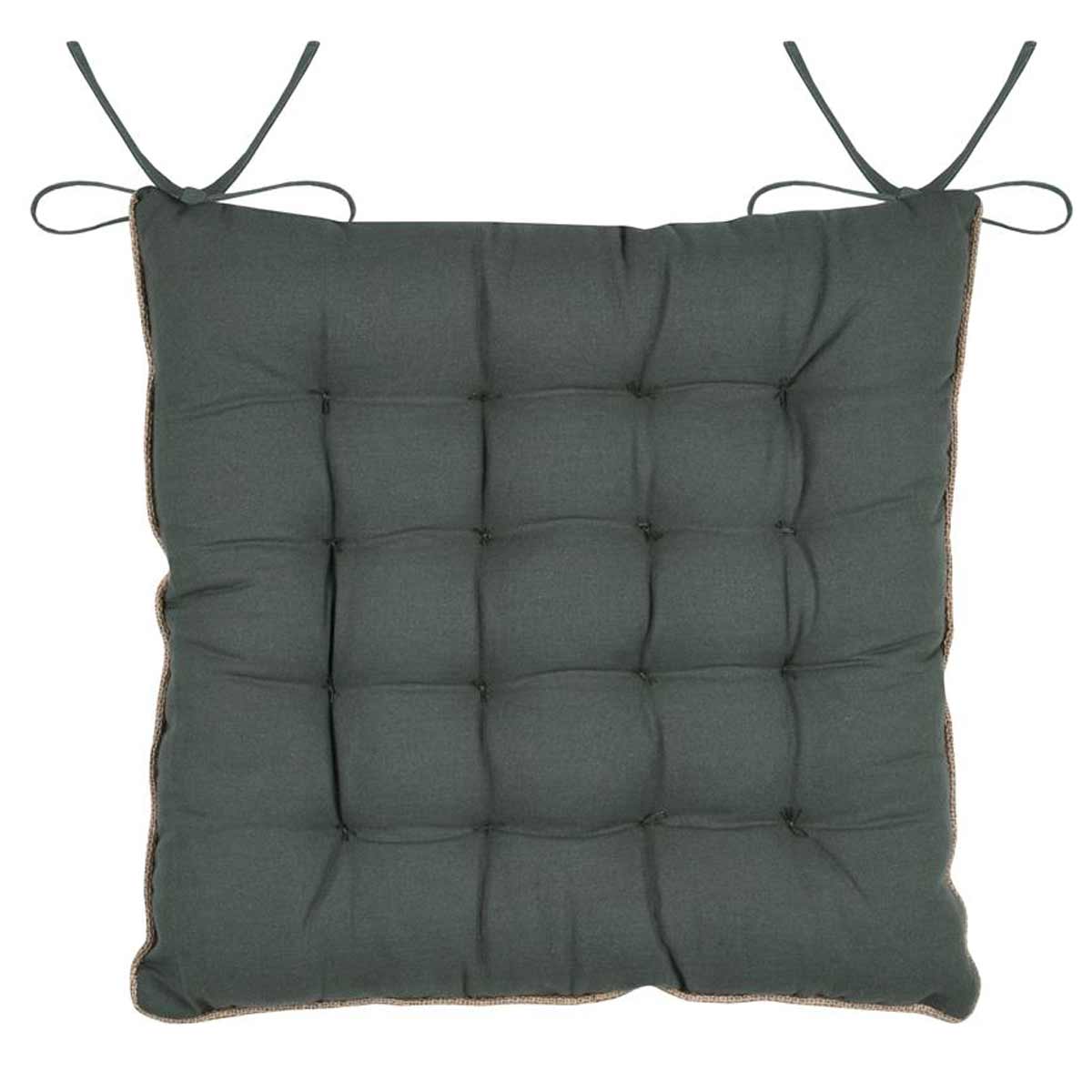 Galette de chaise Botanys �cru 38 � 38 cm r�versible