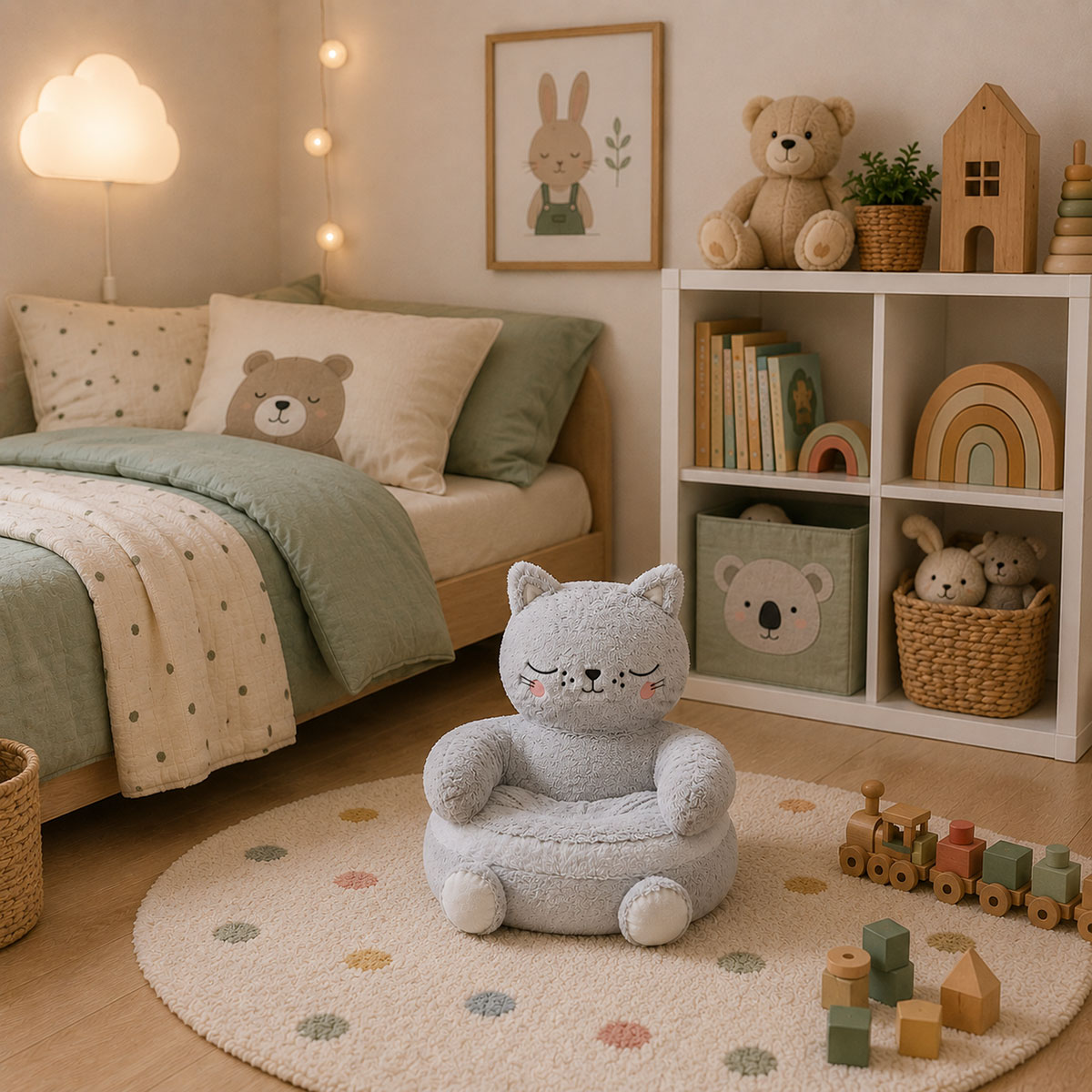 Pouf chat Louisa gris 45 x 45 x 45 cm