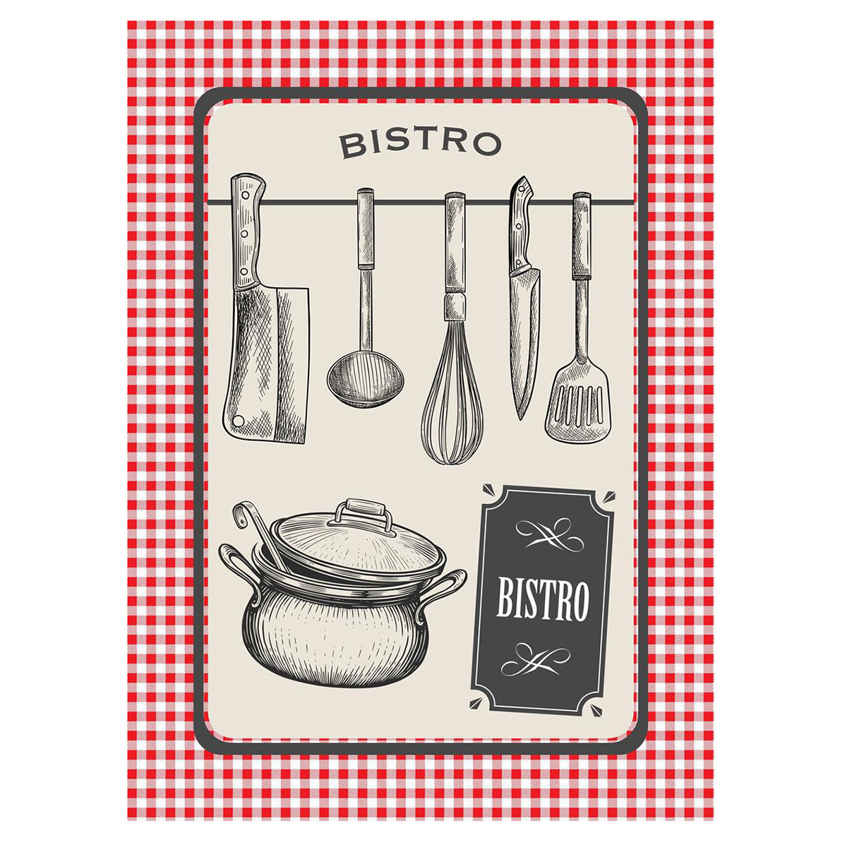 Lot de 3 torchons Bistro  50 x 70 cm  Fabriqu au Portugal