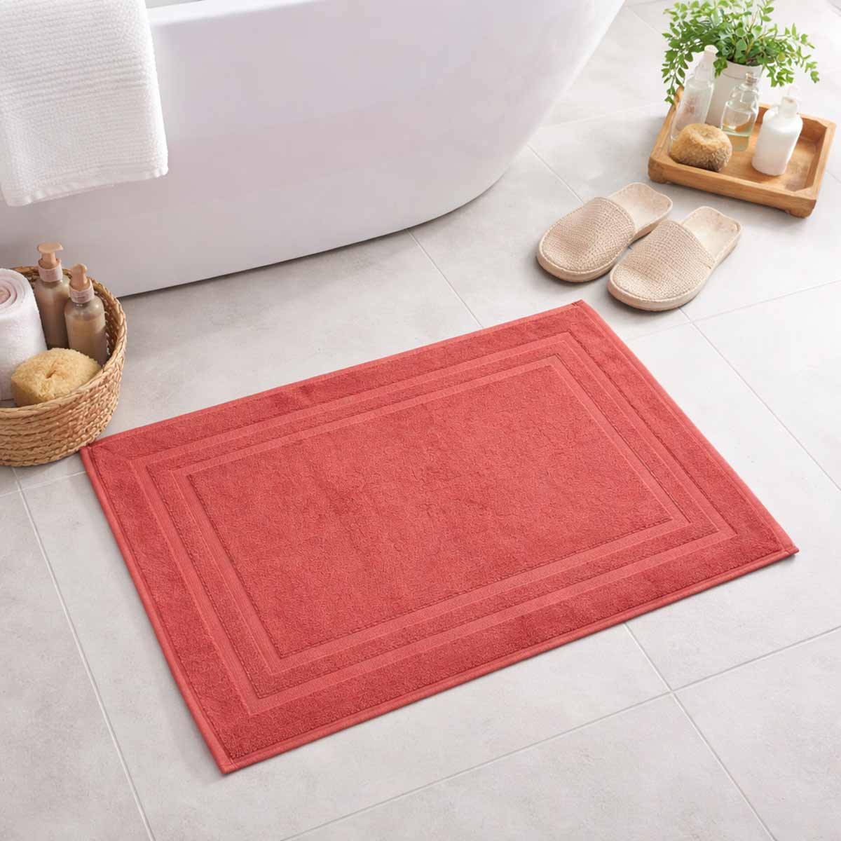 Tapis de bain Lyla terracotta 45 x 70 cm