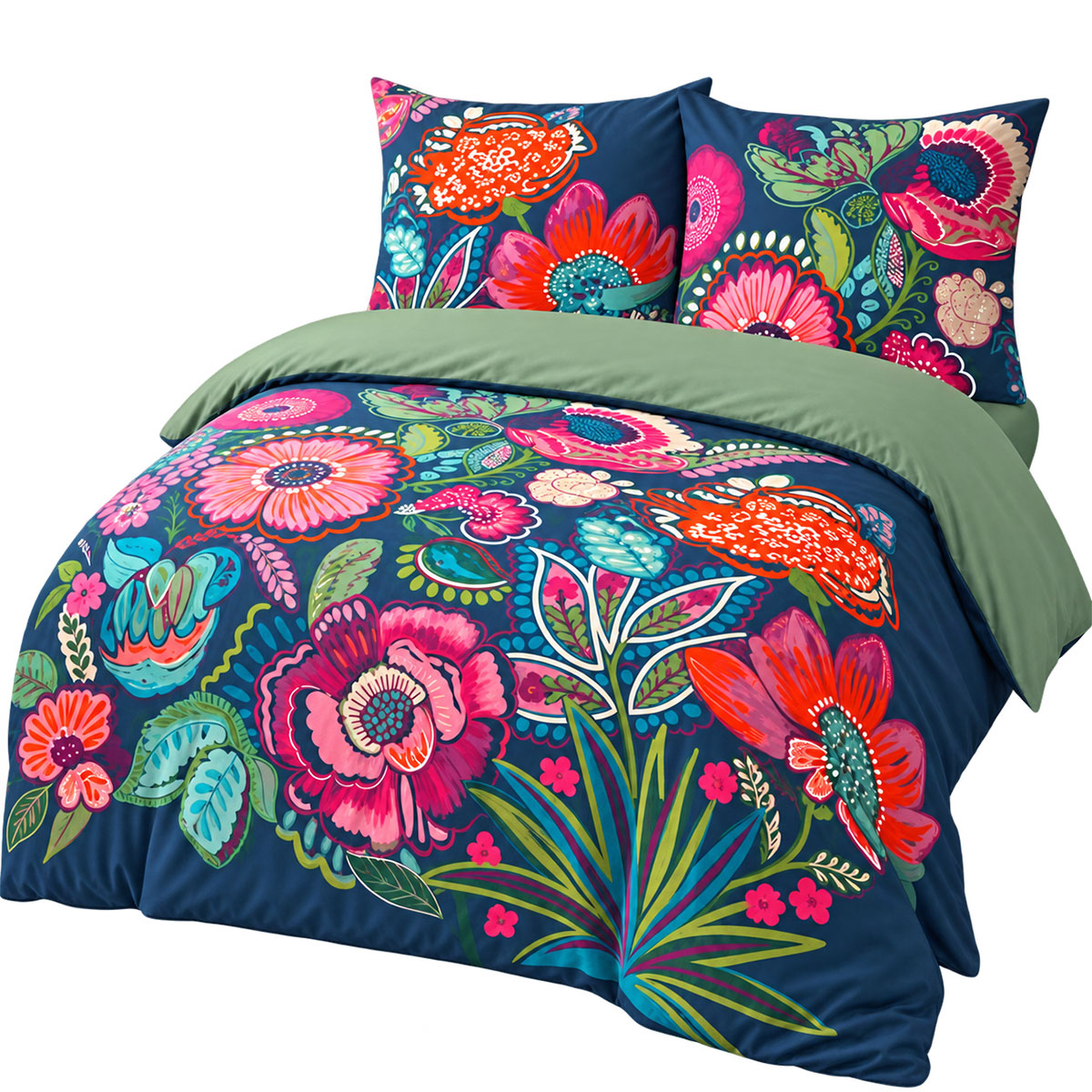Parure housse de couette Bellissima 240x220 cm fleurie