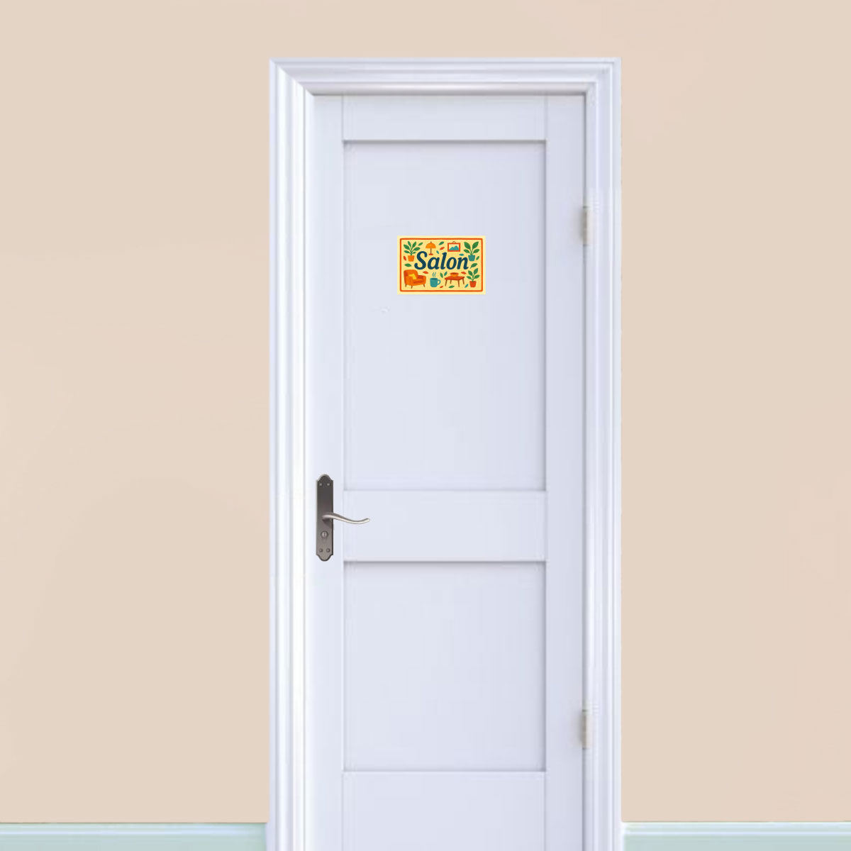 Plaque de Porte en M�tal Salon