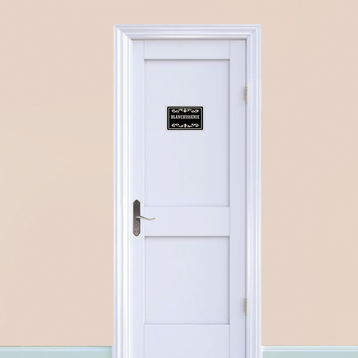 Plaque de porte en mtal Blanchisserie  CBKration