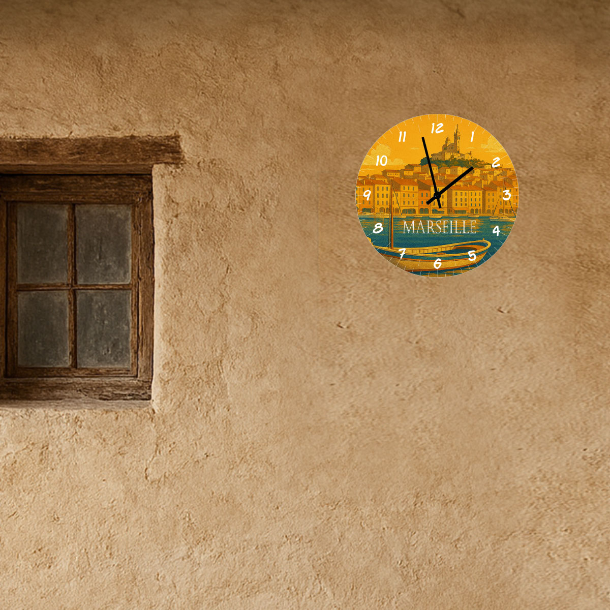 Horloge Marseille en Verre
