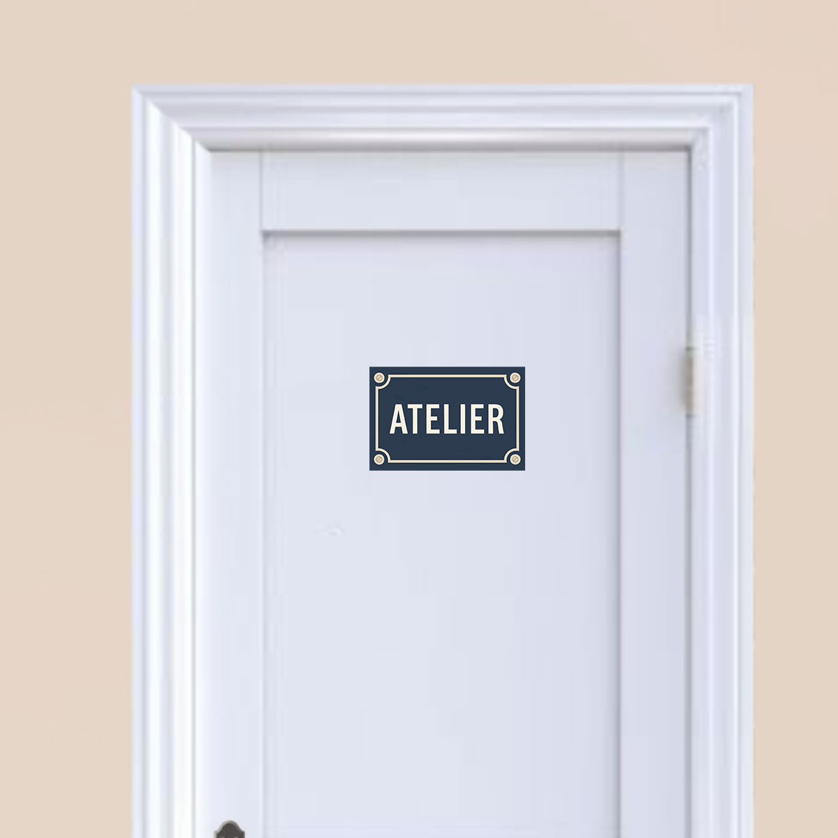 Plaque de Porte en Mtal  Atelier - Style plaque de rue