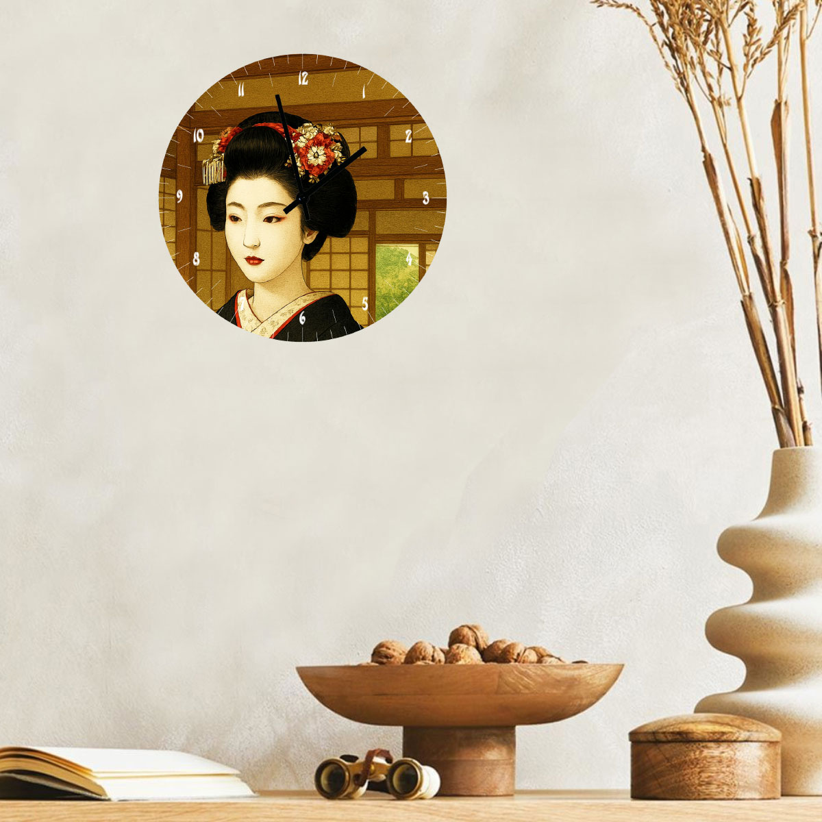 Horloge Geisha en verre