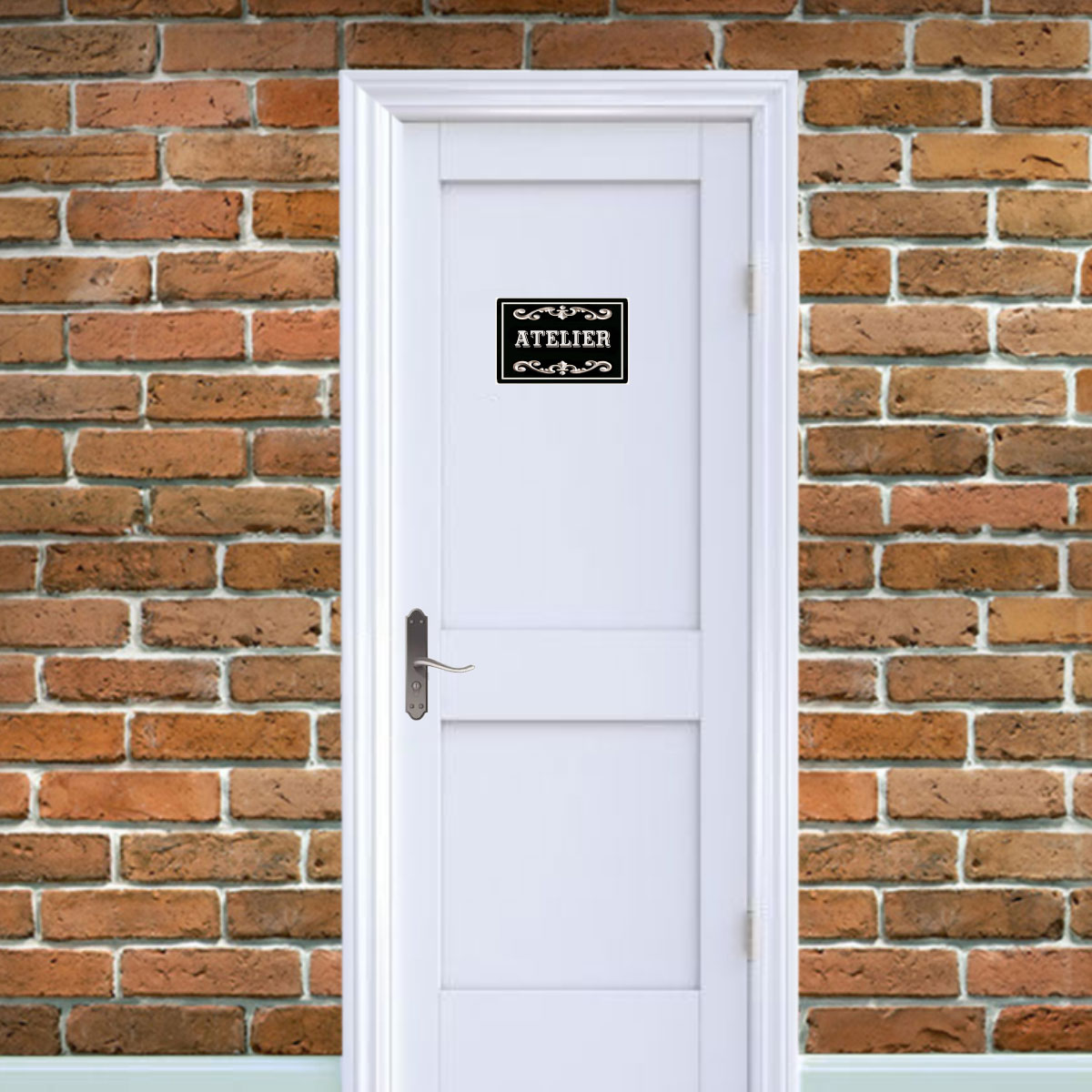 Plaque de Porte en Mtal  Atelier