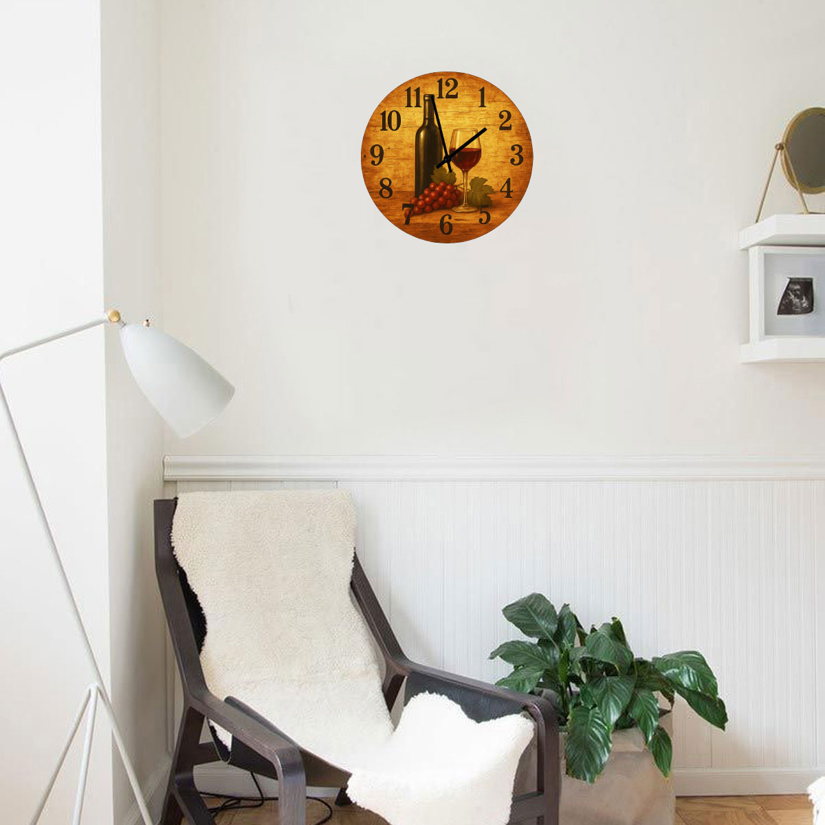 Horloge en verre Le Temps dun Verre de Vin   29 cm