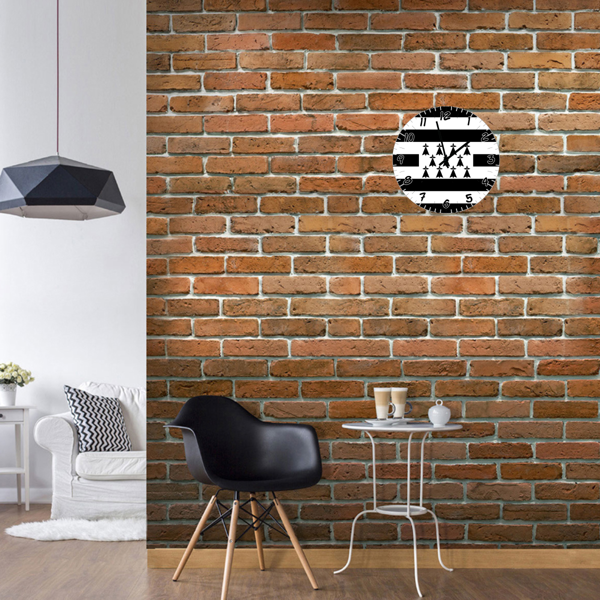 Horloge en verre Drapeau breton   29 cm