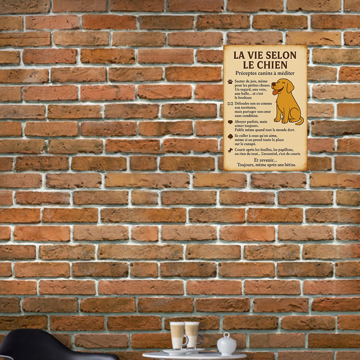 Plaque M�tal � La Vie selon le Chien � CBKr�ation