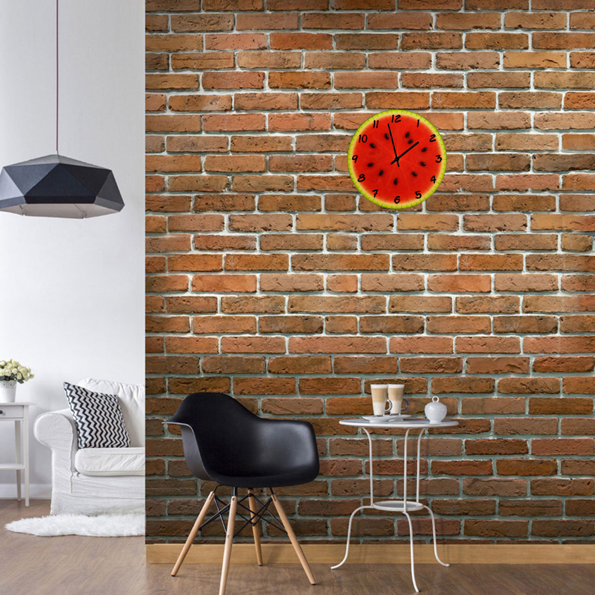 Horloge Ronde en Verre Pastque  29 cm