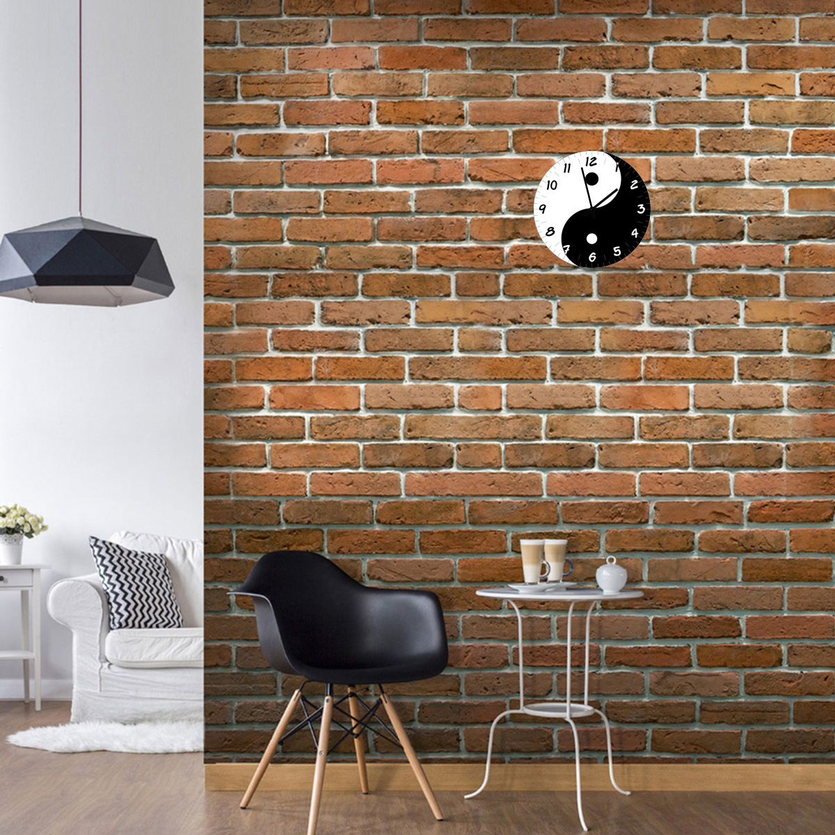 Horloge en verre Yin et Yang   29 cm