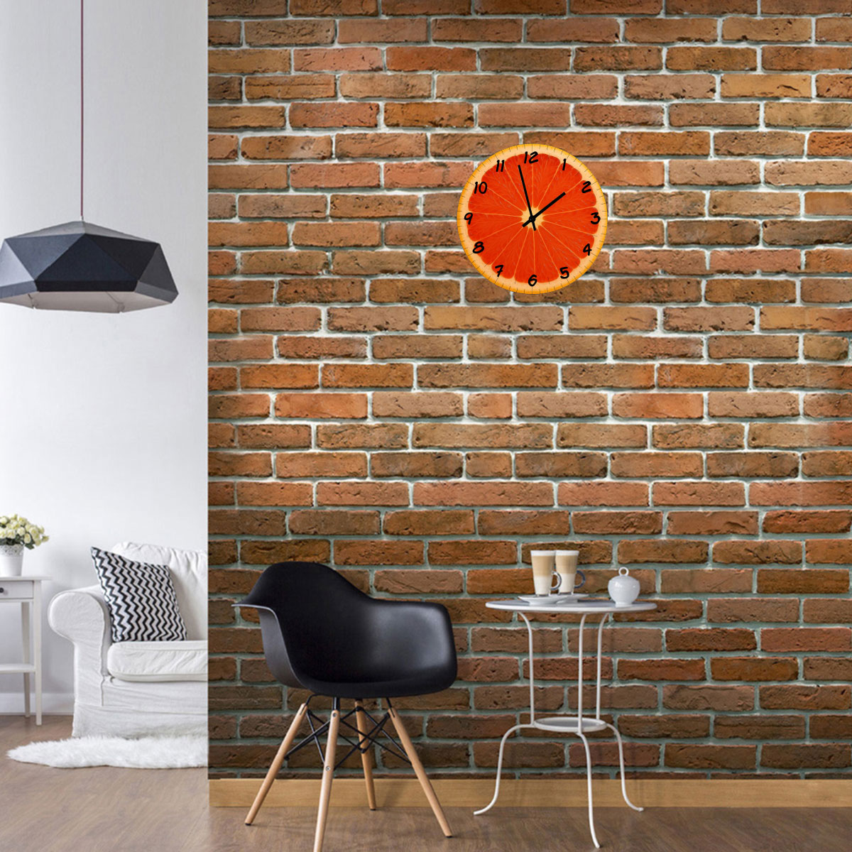 Horloge Ronde en Verre Pamplemousse  29 cm