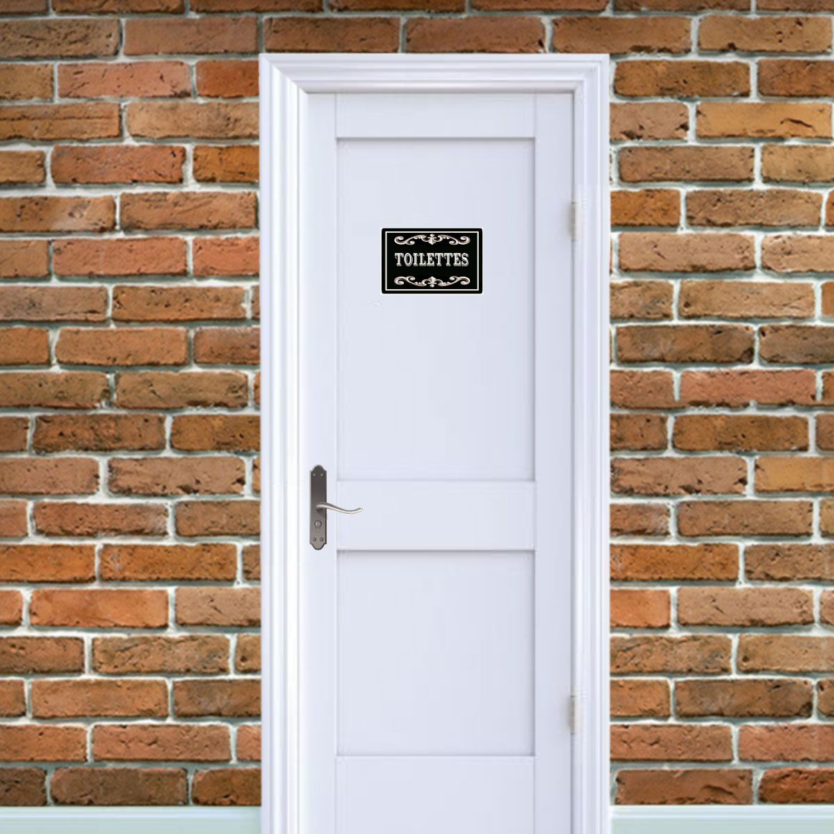 Plaque de Porte en Mtal  Toilettes
