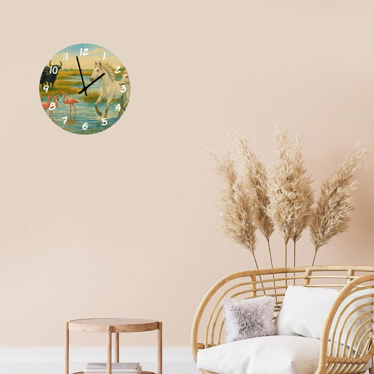 Horloge Ronde en verre camargue CBKreation