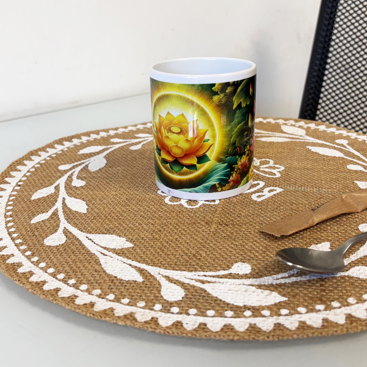 Mug en cramique lotus chakras manipura  350 ml