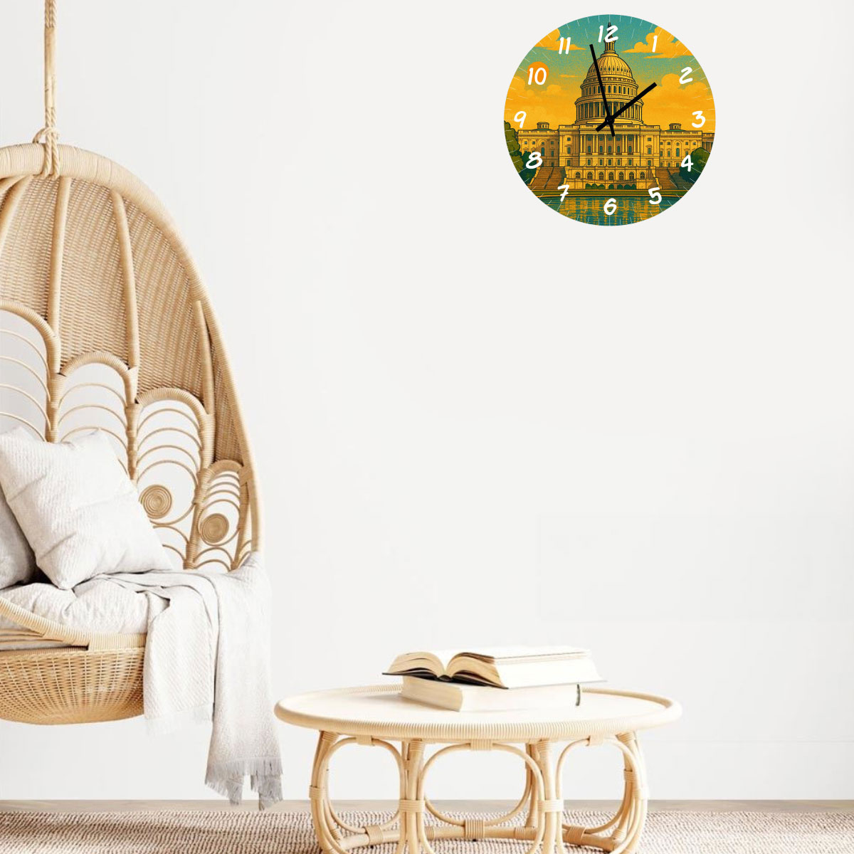 Horloge murale ronde  Washington Capitole   29 cm