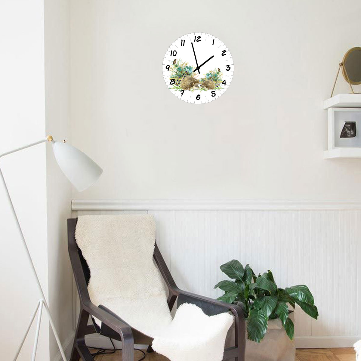 Horloge murale hrissons  29 cm