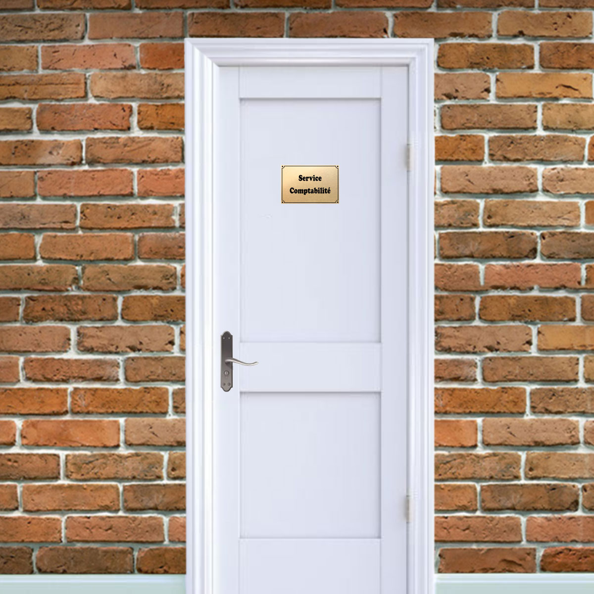 Plaque de porte mtal or  service comptabilit  CBKration