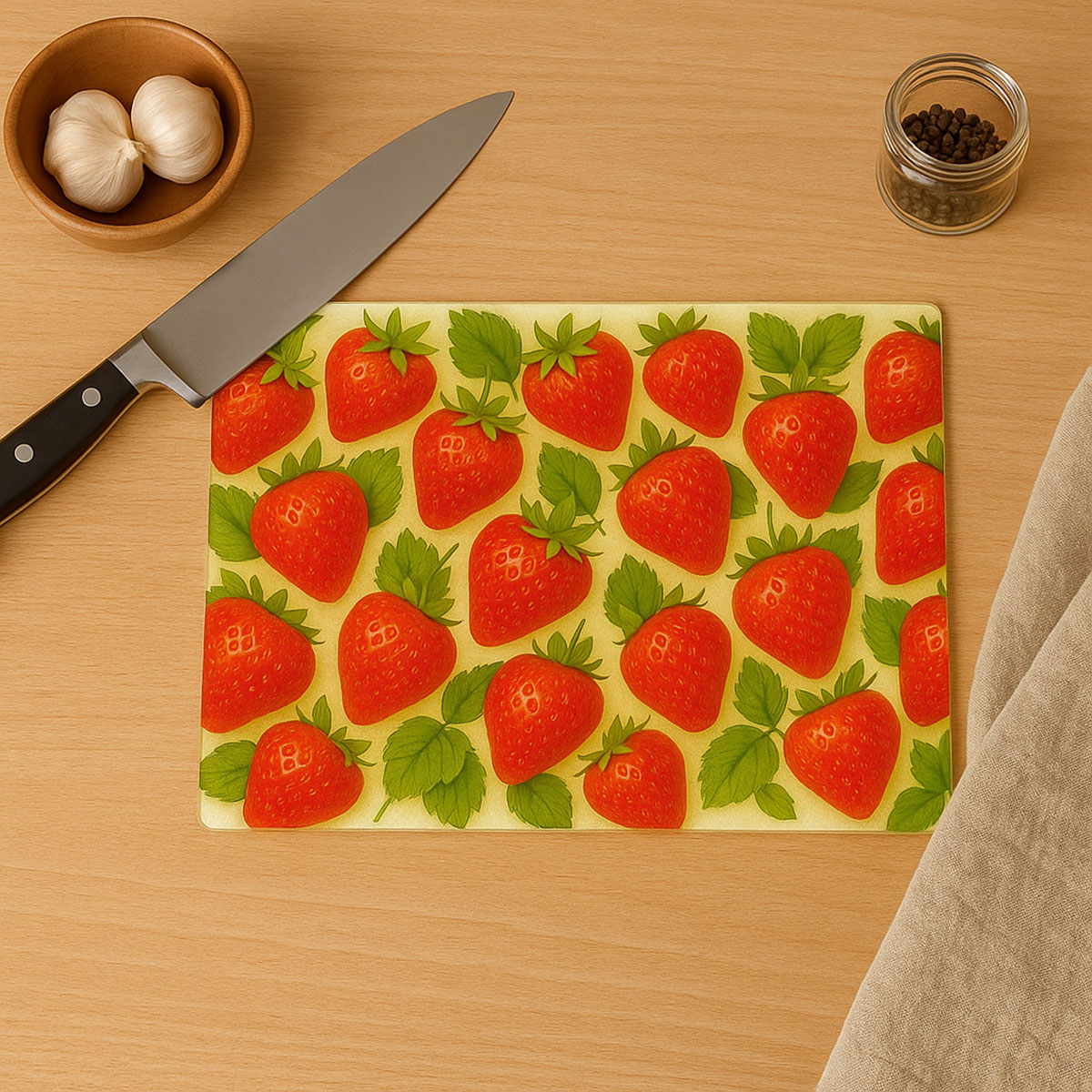 Planche  dcouper dcorative  Fraises  28,5 x 20 cm