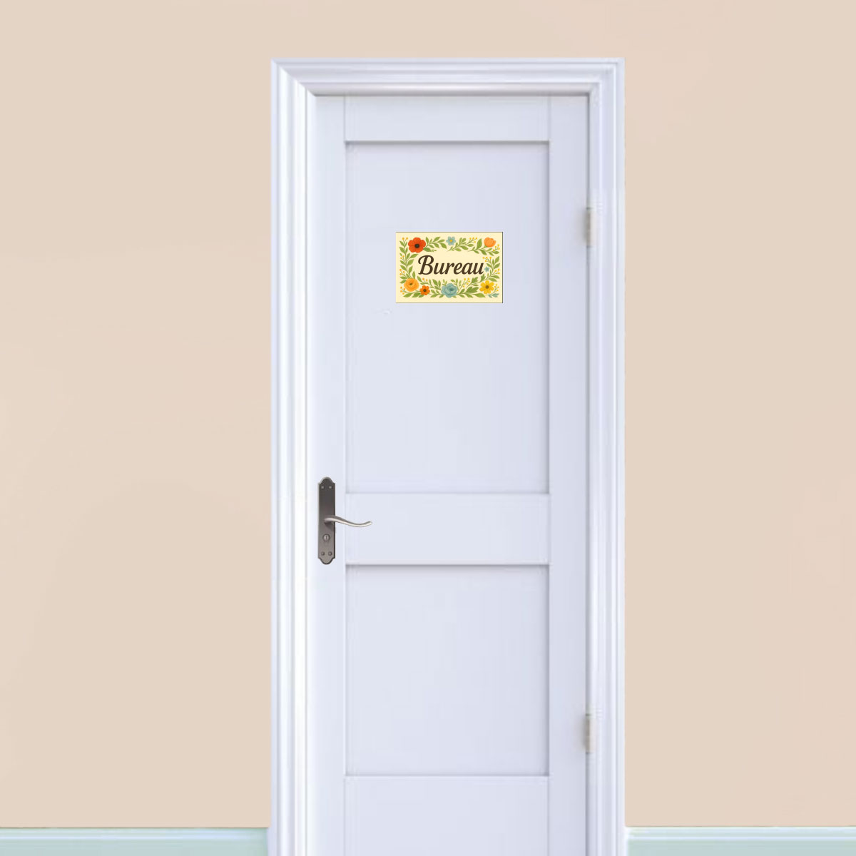 Plaque de Porte Florale en Mtal  Bureau