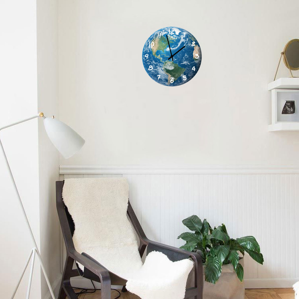 Horloge Ronde en Verre Terre  29 cm