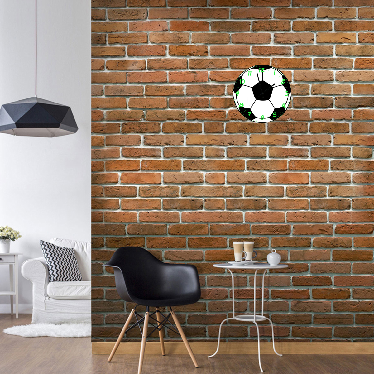Horloge en verre Ballon de football   29 cm