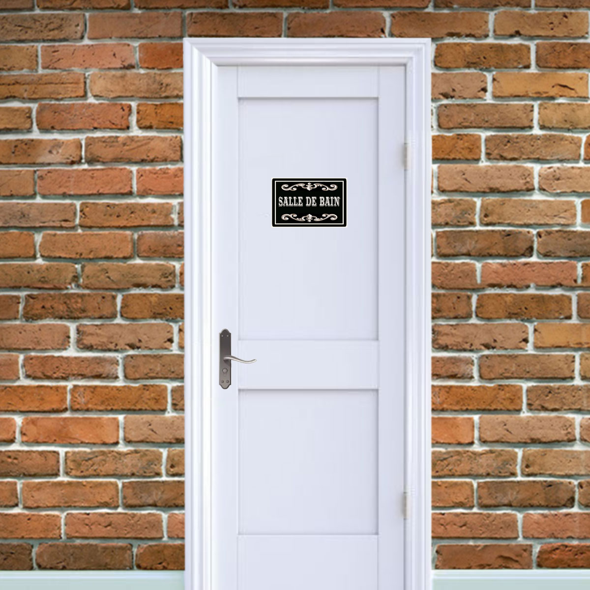 Plaque de Porte en Mtal  Salle de Bain