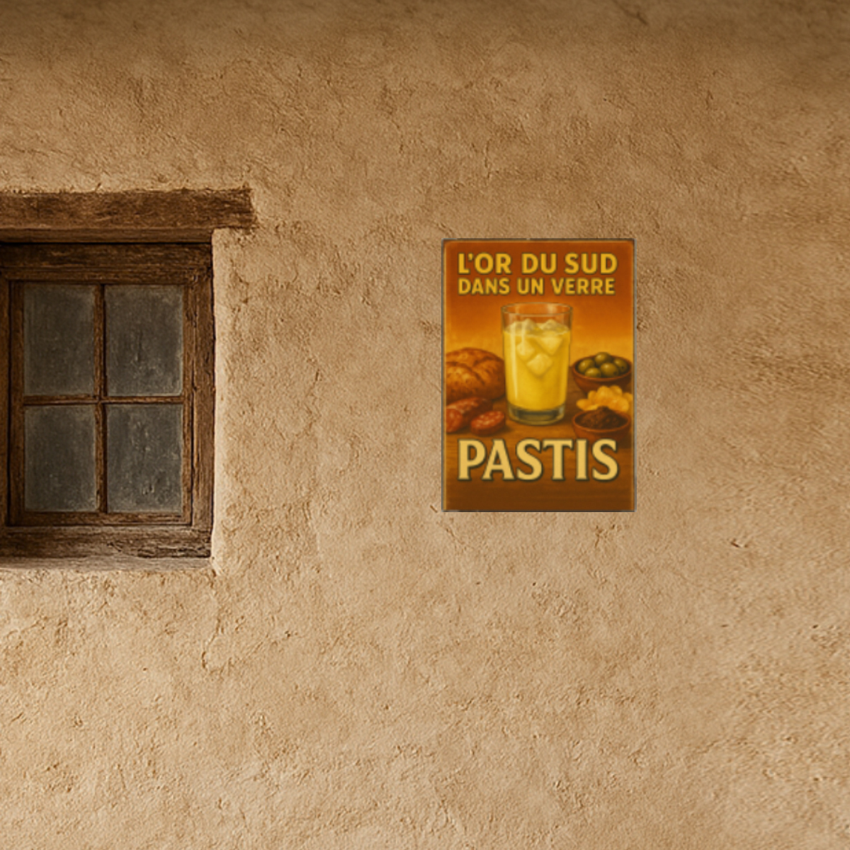 Plaque M�tal � Pastis � L�Or du Sud dans un Verre � CBKr�ation