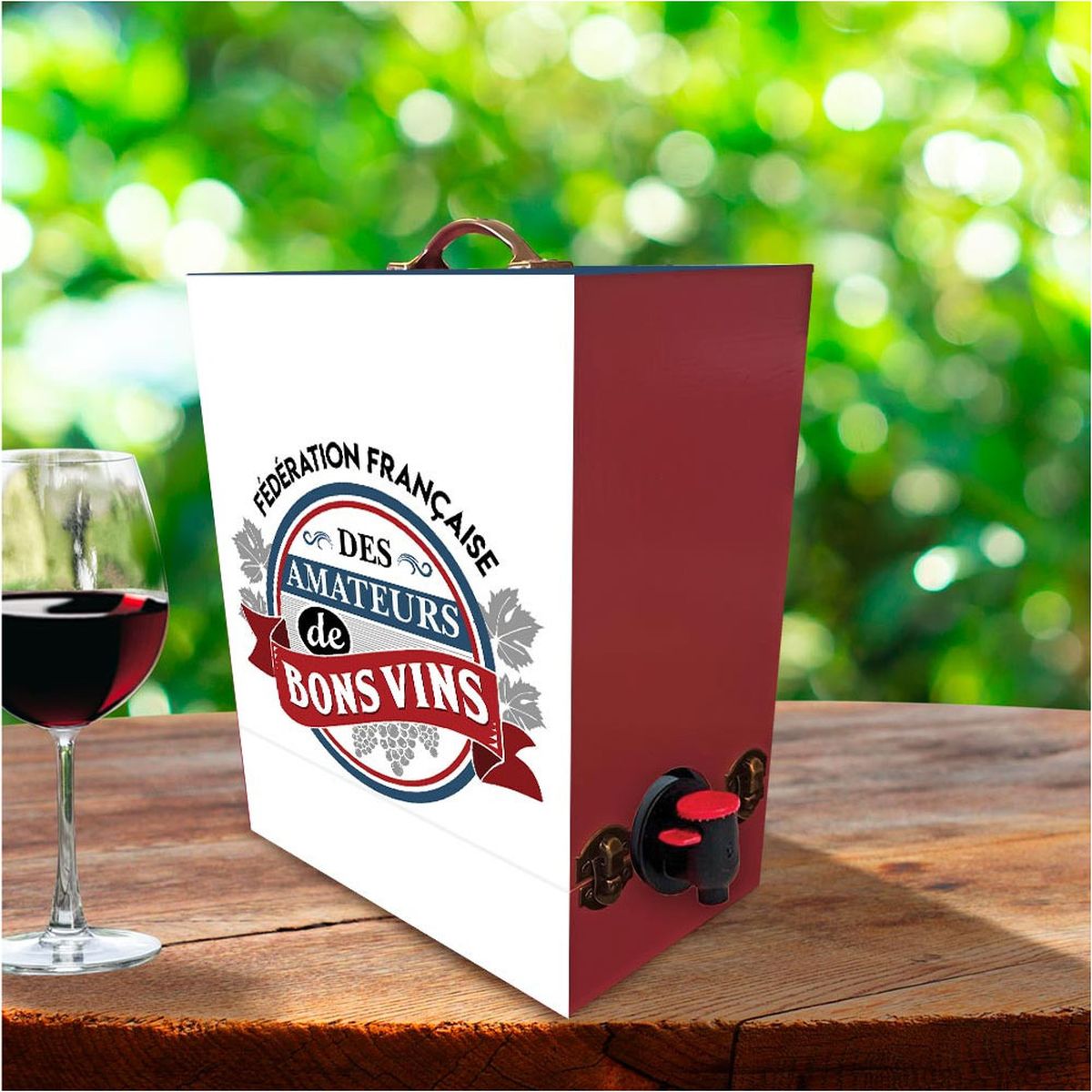 Porte cubi en bois - Amateurs de Bons Vin - 3 Litres
