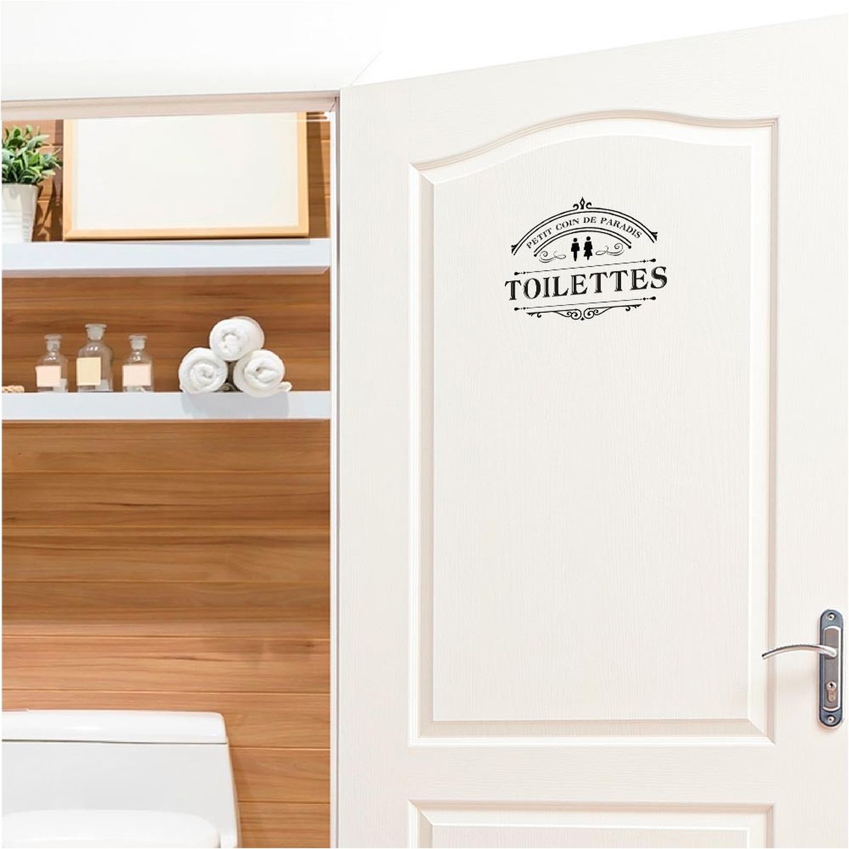 STICKER PORTE TOILETTES PETIT COIN DE PARADIS